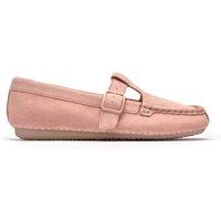 Clarks Women's Freckle T Bar Light Pink Suede T Bar Shoes, Slip Ons | Size: 4.5-Standard Fit
