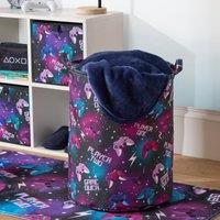 OHS Kids Laundry Basket Clothes Shoe Storage Toy Organiser Pop Up, Gaming - Black