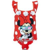 Disney Girl's Minnie Mouse Polka Dot Swimsuit in Red | Size: 18-24 m
