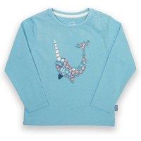 Kite Girl's Narwhal T-Shirt in Blue | Size: 6-9 m