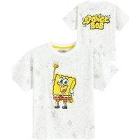 Cool Club Boy's Spongebob Print Short Sleeve T-Shirt in White | Size: 5 Years