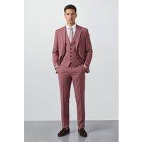 Burton Men's Dark Pink Slim Fit Suit Trousers | Size: 34R