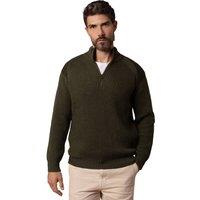 Celtic & Co Men's British Ribbed Half Zip Sweater in Dark Olive | Size: Small