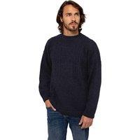 Celtic & Co Men's British Wool Gansey Sweater in Dark Navy | Size: Small