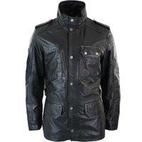 TruClothing Men's Safari Parka Long Jacket in Black | Size: Small