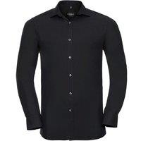 Russell Collection Men's Ultimate Stretch Long-Sleeved Shirt in Black | Size: Large