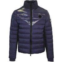 Plein Sport Men's Plain Quilted Navy Blue Jacket | Size: XL