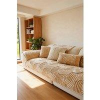 Living and Home Non-Slip Sofa Cover in Durable Polyester in Light Brown | Size: Large
