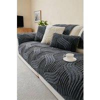 Living and Home Non-Slip Sofa Cover in Durable Polyester in Dark Grey | Size: Medium