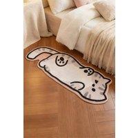 Living and Home Cartoon Cat Shaped Non-Slip Floor Mat Area Rug in White | Size: 40 cm x 120 cm