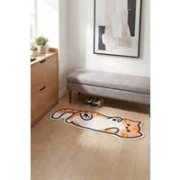 Living and Home Cartoon Cat Shaped Non-Slip Floor Mat Area Rug in Orange | Size: 40 cm x 120 cm