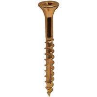 Ulti-Mate Woodscrews Pozisquare Double Csk Zyp 3.0 x 25mm - Box of 200 in Gold