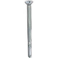 Unifix 5.5X80 Cross Recessed Countersunk Self Drill Cladding Screw - 100 in Silver