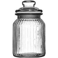 Orsina Ribbed Storage Ribbed Glass Storage Jar in Clear