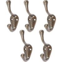 Hammer and Tongs Narrow Hat & Coat Hook - W25mm x H80mm - Pack of 5 in Grey | Size: 1000mm x 1000mm