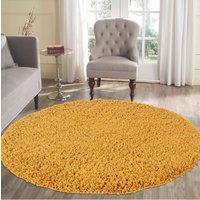 Desire Rugs Modern Elegant Soft Shaggy Rug for Living Rooms - Stylish Area Rugs in Gold | Size: 120 cm diameter