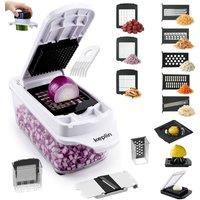 Keplin 11-in-1 Vegetable Chopper with 1.3L Container - Multi-Function Chopper in White