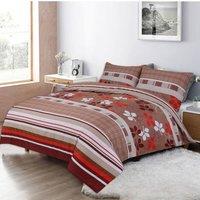 Homes-Linen 4 Piece Tarka Bedding Set Microfiber Duvet Cover Fitted Sheet Set | Size: Double