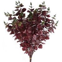 Leaf Pack of 6 x 100cm Artificial Eucalyptus Foliage Burgundy in Red | Size: 6 x 100 cm