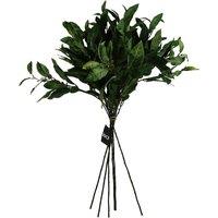 Leaf Pack of 6 x 90cm Artificial Ficus Foliage Stem in Green | Size: 6 x 90 cm