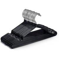 Keplin Rubber Coated Metal Hangers, Heavy Duty Clothes Hangers, 20 Pack in Black