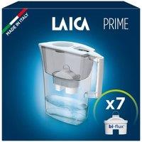 LAICA Prime Line Water Filter Jug & 7 Bi-flux Cartridges Ivory 3L in White