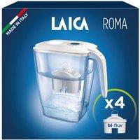 LAICA Big Roma Water Filter Jug & 4 Bi-flux Cartridges Large 3.7L in White
