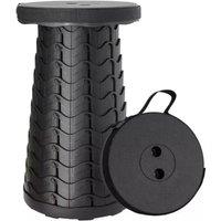 SPETLEK New Folding Portable Telescoping Stool Adjustable Retractable Seat in Black