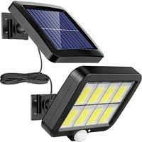 SPETLEK Pack Solar PIR Motion Sensor Wall Light Outdoor Security Garden in Black