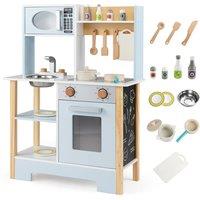 CASART Wooden Toy Kitchen Playset w/Chalkboard & Stove Kids Pretend Play Toy