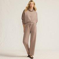 Lands' End Women's Petite Scuba Jersey Trousers in Light Brown | Size: Large