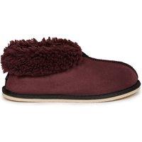 Celtic & Co Women's Sheepskin Bootee Slippers in Maroon | Size: 6