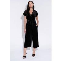 Louche Women's Tiffany Velvet Jumpsuit in Black | Size: 12