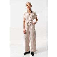 Louche Women's Angie Satin Back Crepe Jumpsuit - Camel in Beige | Size: 12