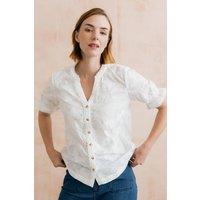 Lily & Me Women's Pintail Embroidered Cotton Blouse in White | Size: 16