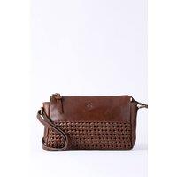 Lakeland Leather Women's 'Waverton' Woven Leather Cross Body Bag in Brown