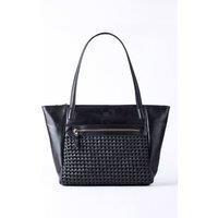 Lakeland Leather Women's 'Waverton' Woven Leather Tote Bag in Black