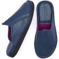Moshulu 'Douglas 4' Men's Leather Mule Slippers in Navy | Size: 11
