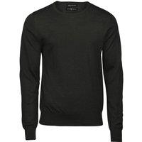 TEE JAYS Men's Merino Blend Crew Neck Sweatshirt in Dark Green | Size: Medium