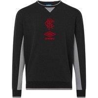 Umbro Men's Rangers FC Crew Neck Travel Sweatshirt in Black | Size: XL