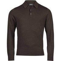 TEE JAYS Men's Knitted Polo Shirt in Brown | Size: 2XL