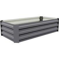 Living and Home Galvanised Steel Raised Garden Bed in Grey | Size: Small