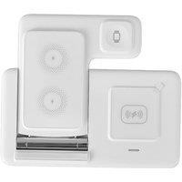 Living and Home 3-in-1 Wireless Charging Stand in White