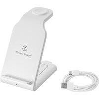 Living and Home 3-in-1 Tabletop Wireless Charging Station in White