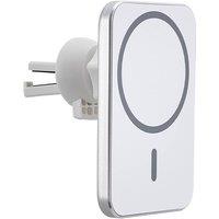Living and Home Air Vent Mount Wireless Magnetic Car Charger Phone Holder in White