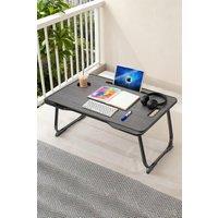 ExtraStar Space-Saving Foldable Laptop Desk with Built-in Drawer in Black
