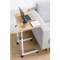 ExtraStar C-Shaped Height Adjustable Mobile Laptop Desk, MDF Top in Natural