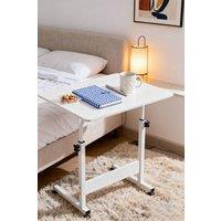 ExtraStar Compact Mobile Side Table, Height Adjustable, Ideal for Bed & Sofa Use in White