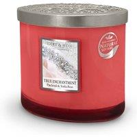 Heart and Home Twin Wick Ellipse Soy Wax Candle - True Enchantment in Pink