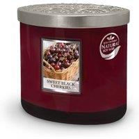Heart and Home Twin Wick Ellipse Soy Wax Candle - Sweet Black Cherries in Burgundy